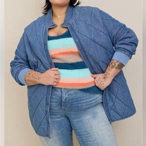 Torrid 100% Cotton Chambray Quilted Shacket
